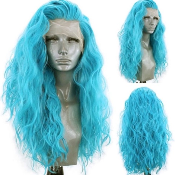 22” BLUE WAVY LACE FRONT WIG*NEW*